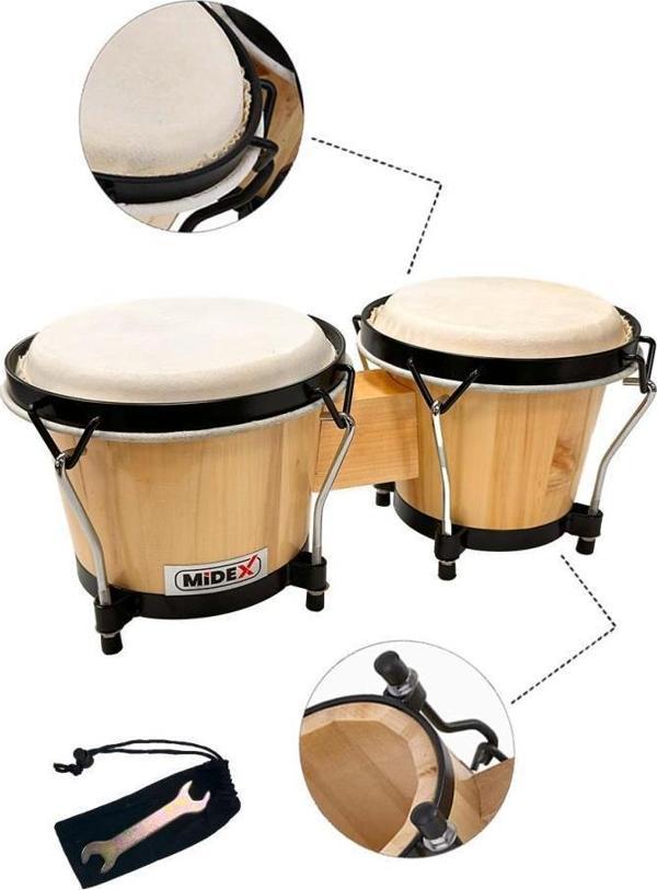 Midex BG-210 Naturel Bongo Siam Meşesi Doğal Deri - Image 1