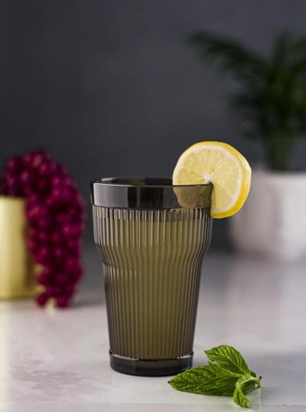 Akrilik Mürdüm Tekli Uzun Bardak & Su Meşrubat Bardağı 400 ml ( Cam Değildir ) - Image 1