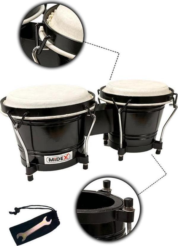 Midex BG-220 Siyah Bongo Siam Meşesi Doğal Deri - Image 1