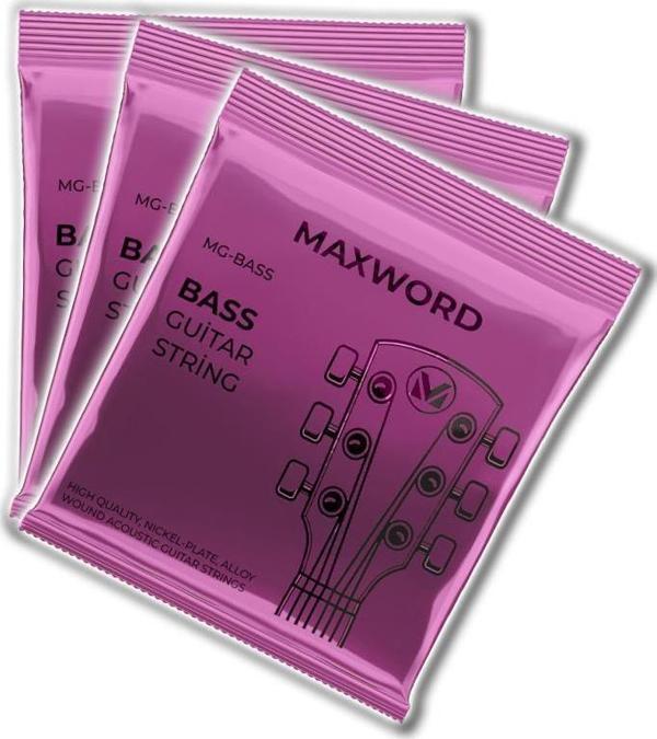 Maxword GT-Bass-3X Kaliteli Bas Gitar Teli 3 Takım Set - Image 1