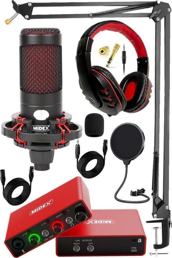 Midex Central-RD Pack-2 Stüdyo Kayıt Ekipmanları GLX-700RD Ses Kartı CXN-30 Stüdyo Mikrofon - Image 1
