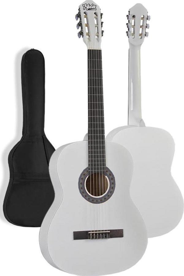 Midex CG-270WH Beyaz Renk Klasik Gitar 4/4 Yetişkin Boy Sap Ayarlı Full Set - Image 1