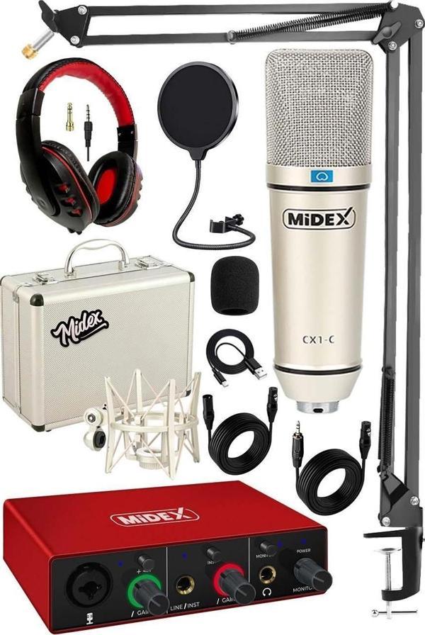 Midex CX1 Mikrofon + GLX-500 PRO Stüdyo Ses Kartı Seti - Image 1
