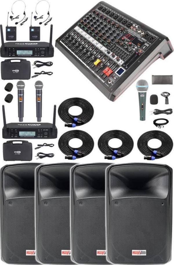 Midex Extreme Paket-2 Mixer Hoparlör Mikrofon Full Ses Sistemi Seti - Image 1