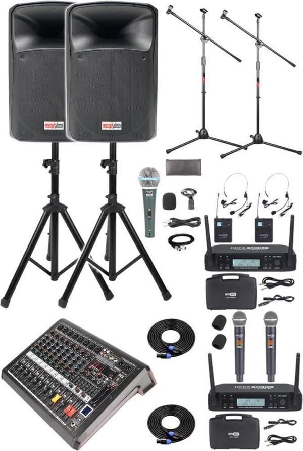 Midex Extreme Paket-3 Mixer Hoparlör Mikrofon Full Ses Sistemi Seti - Image 1