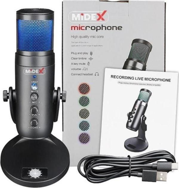 Midex Hype USB Oyuncu ve Yayıncı Mikrofonu (Kayıt Gaming Tiktok Twitch Canlı yayın Discord Youtube) - Image 1