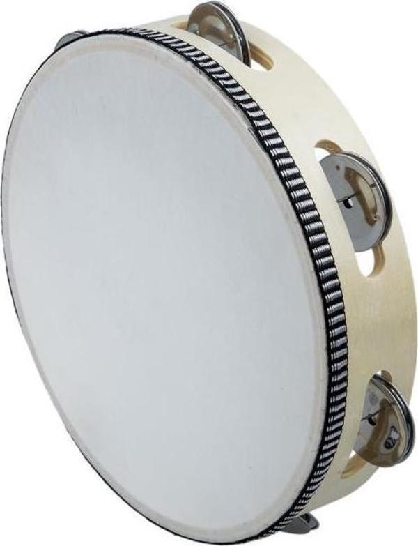 Midex Orf-TF-6A Örf Aletleri Ahşap Zilli Tef Gerçek Deri Vurmalı Çalgı 6 İnç (1 Adet) - Image 1
