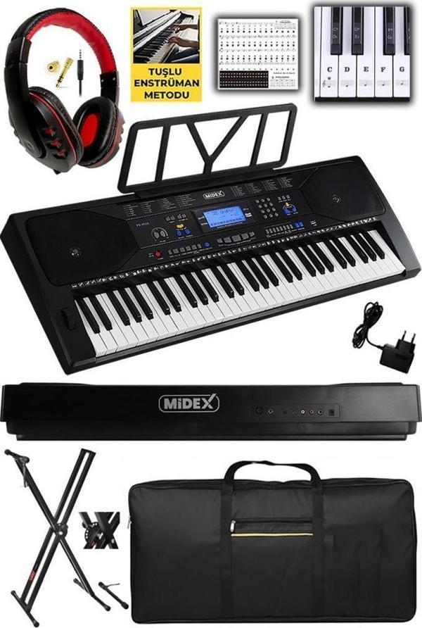 Midex PS-4500KS Tuş Hassasiyetli 61 Tuşlu Org LCD Ekran USB MP3 (Stand Kulaklık Çanta Notalık Metod) - Image 1
