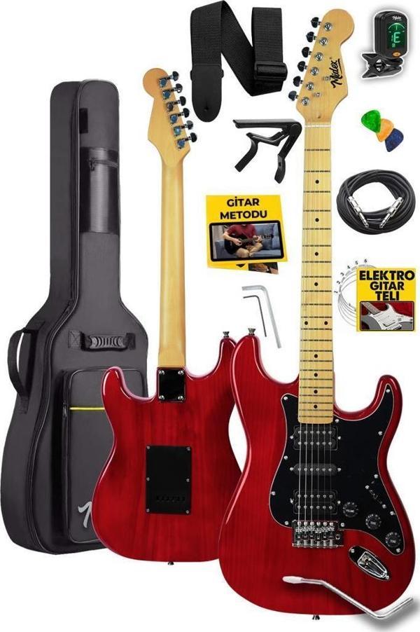Midex RPH-40RD Profesyonel Elektro Gitar Seti HSH Manyetik Maple Klavye Üst Kalite - Image 1