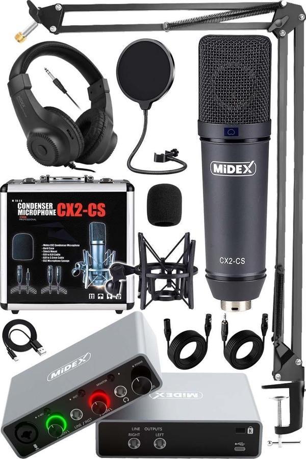 Stüdyo Ekipmanları Exclusive Paket-1 CX2 Mikrofon GLX-700GR Ses Kartı Stüdyo Kayıt Seti - Image 1