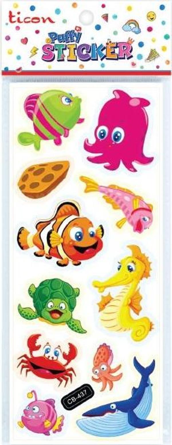 Ticon Puffy Sticker Hayvan Figürleri Tps-007/6 348903 (20 Li Paket) - Image 1