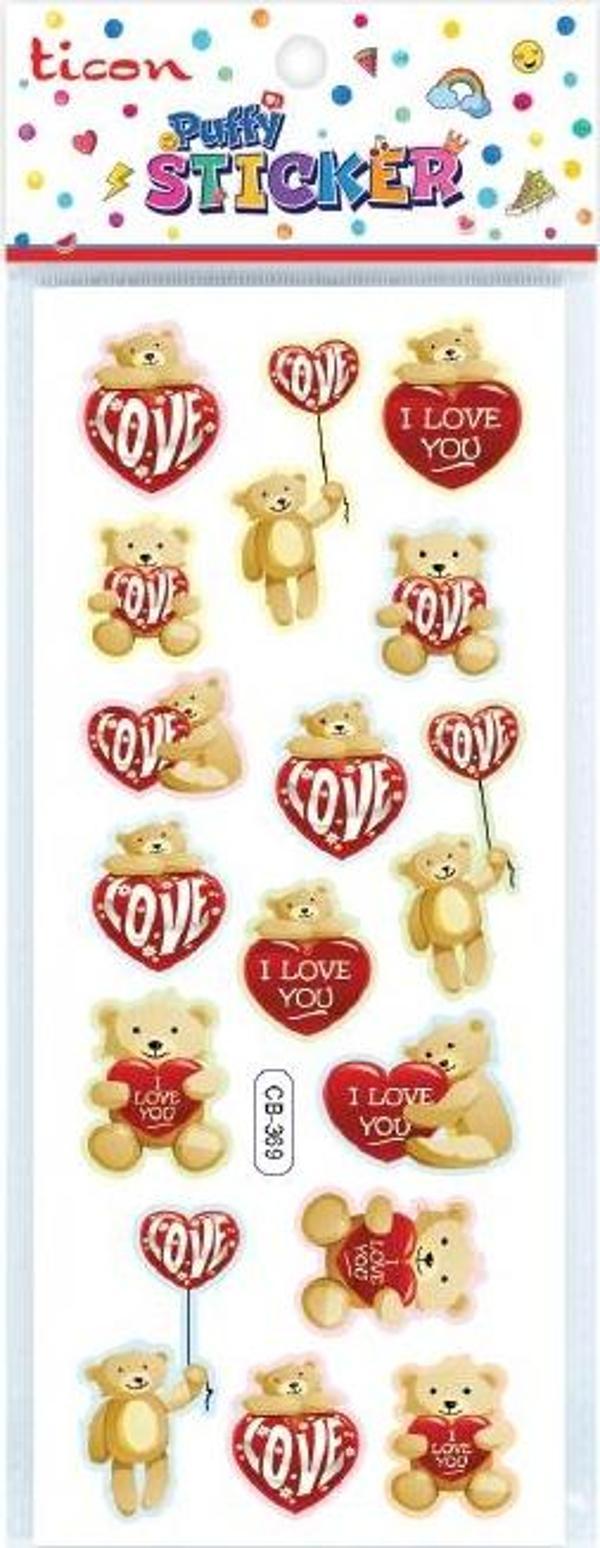 Ticon Puffy Sticker Kalp Tps-004/7 348887 (20 Li Paket) - Image 1