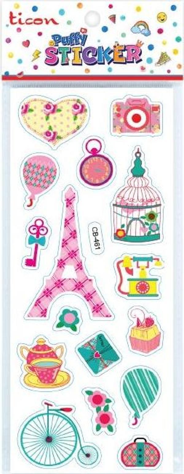 Ticon Puffy Sticker Paris Tps-009/1 348920 (20 Li Paket) - Image 1