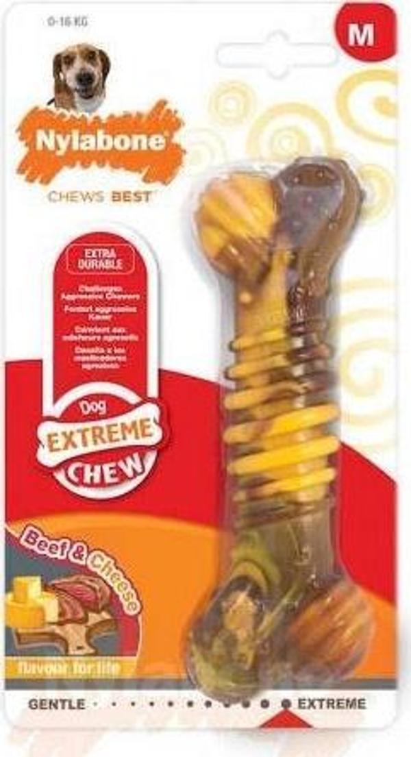 Nylabone Biftek ve Peynir Aromalı Köpek Çiğneme Çubuğu M - Image 1