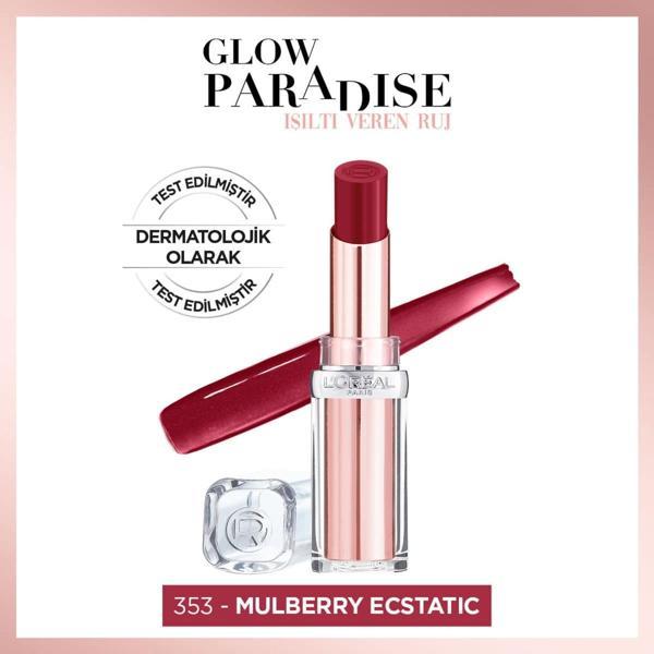 L'Oréal Paris Glow Paradise Balm-in-Lipstick - Işıltı Veren Ruj 353 Mulberry Ecstatic - Image 1