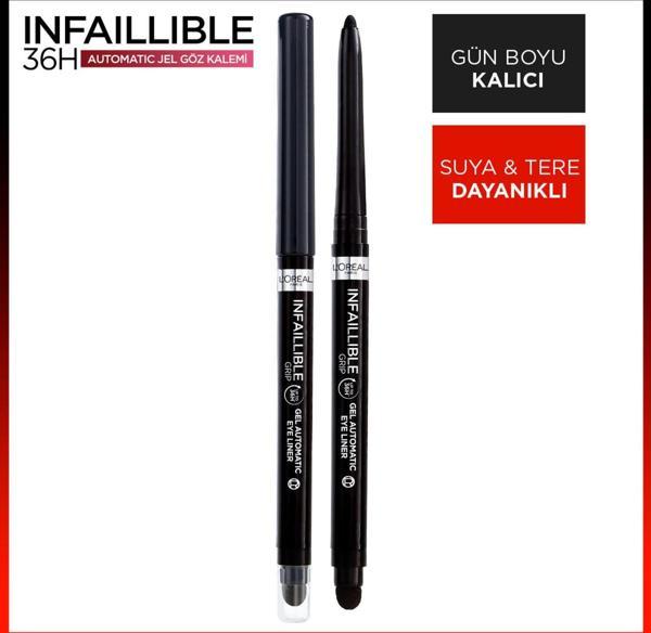 L'Oréal Paris Infaillable Automatic Jel Göz Kalemi - Yoğun Siyah - Image 1