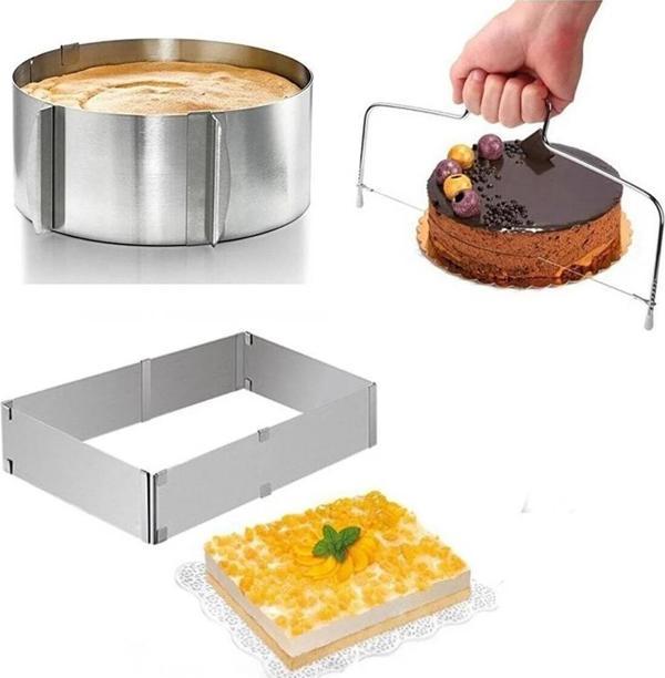 Homerest Ayarlanabilir Ayarlı Yuvarlak Ve Kare 9 Cm Ekmek Kek Pasta Pandispanya Kesme Teli - Image 1