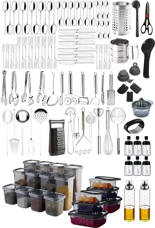 Homerest Çeyiz Seti Servis Kepçe Seti 12 Kişilik 72 Parça Yemek Takımı Saklama Kabı - Image 1
