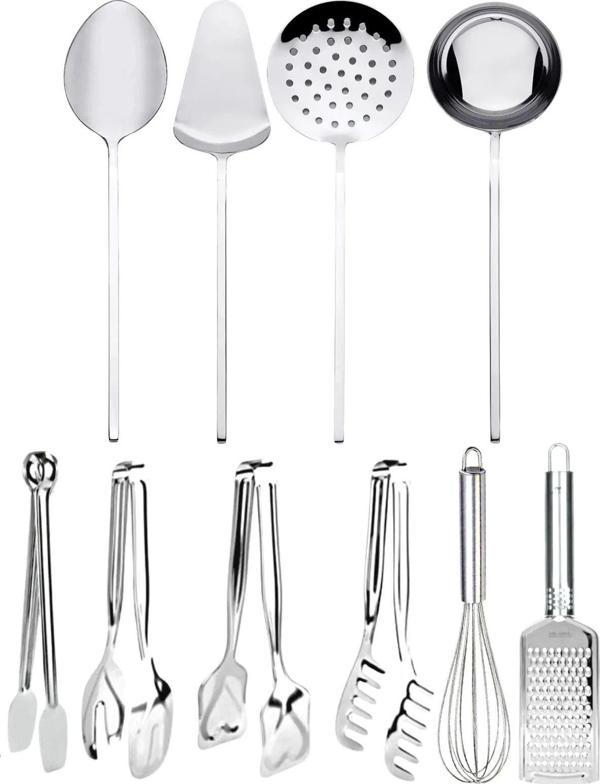 Homerest Pratik Ev Gereçleri Seti Servis Maşa Seti Kepçe Kevgir Seti Spatula Kevgir Kepçe Seti Maşa Set - Image 1