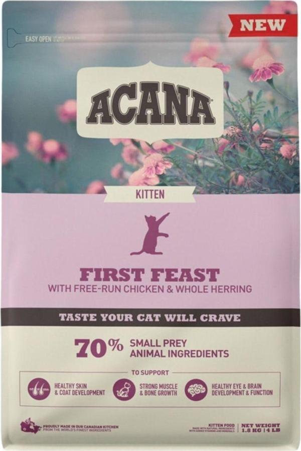 Acana First Feast Kitten Tavuklu Ve Ringa Balıklı Yavru Kedi Maması 1800 G - Image 1