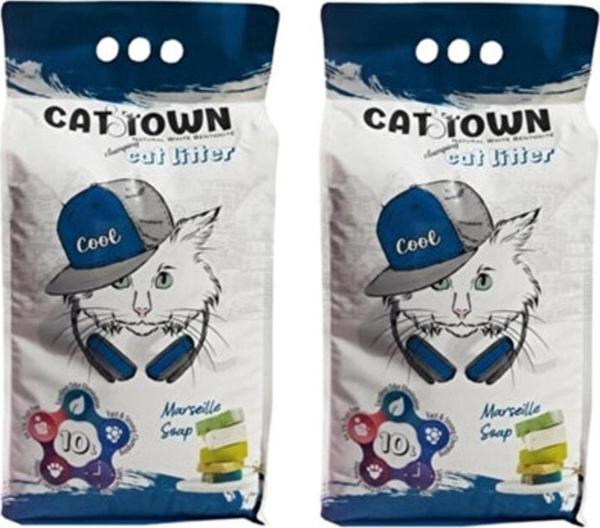Cat Town Marsilya Sabun Kokulu Bentonit Ince Taneli Kedi Kumu 10 Lt X 2 Adet - Image 1