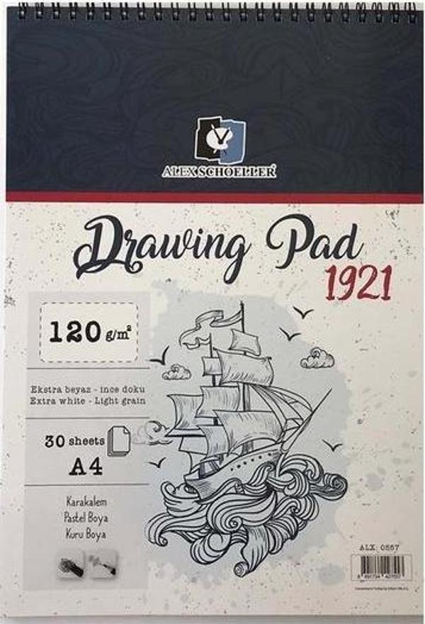 Alex Schoeller A4 120 Gr Spiralli Drawıng Pad 30 Lu Alx-0557 - Image 1