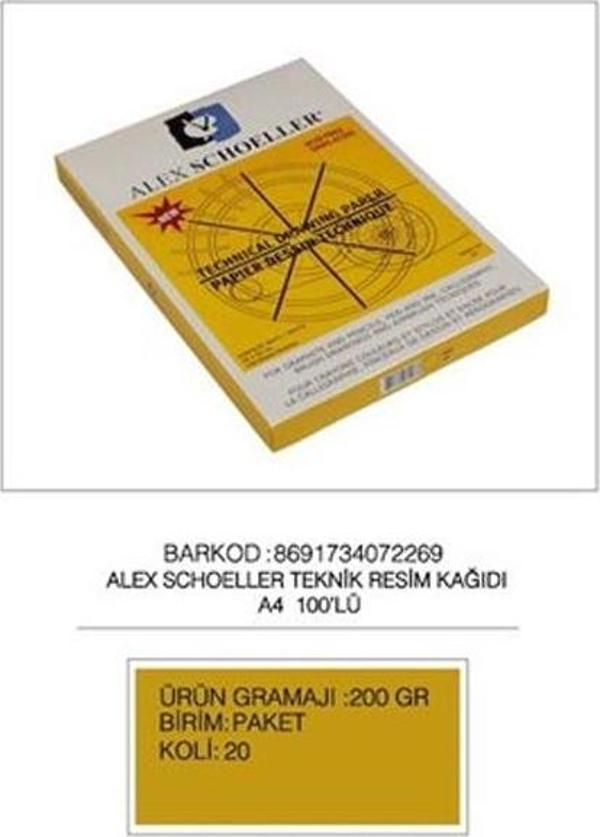 Alex Schoeller Resim Kağıdı Damgalı 100 LÜ A4 200 GR - Image 1