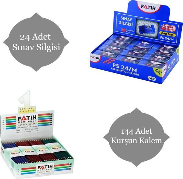 Fatih Mercanlı Kurşun Kalem 144 Adet + Sınav Silgisi 24 Adet - Image 1