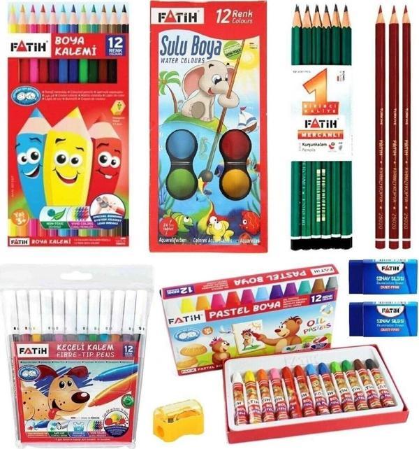 Fatih Okul Kırtasiye Boyama Seti 9 Parça - Image 1