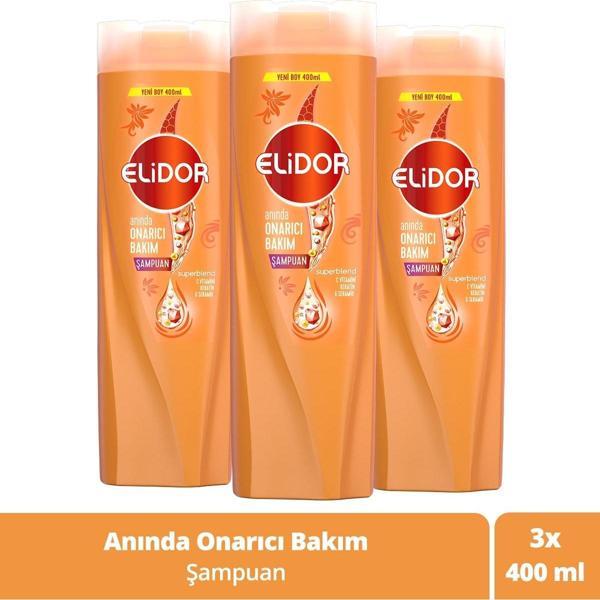 Elidor Superblend Anında Onarıcı Saç Bakım Şampuanı 3 x 400 ML - Image 1