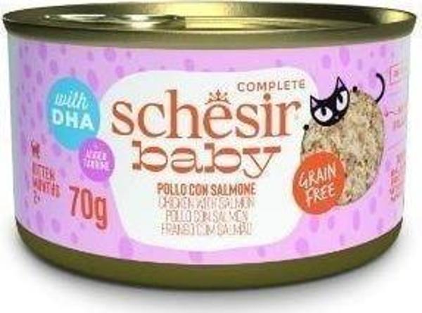 Schesir Tavuklu ve Somonlu Yavru Kedi Konservesi 70 Gr - Image 1