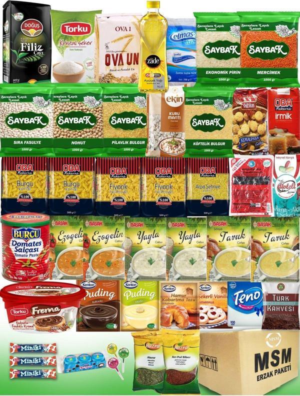 Ramazan Paketi Erzak Kolisi Kumanya Paketi Gıda Paketi 41 Parça No 19 Çocuklar Için Çikolata Setli - Image 1
