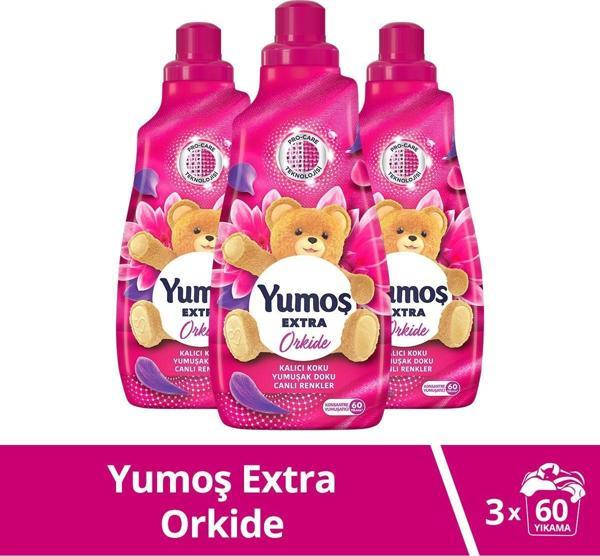 Yumoş Extra Konsantre Çamaşır Yumuşatıcısı Orkide 1440 ml 60 Yıkama 3 Adet - Image 1