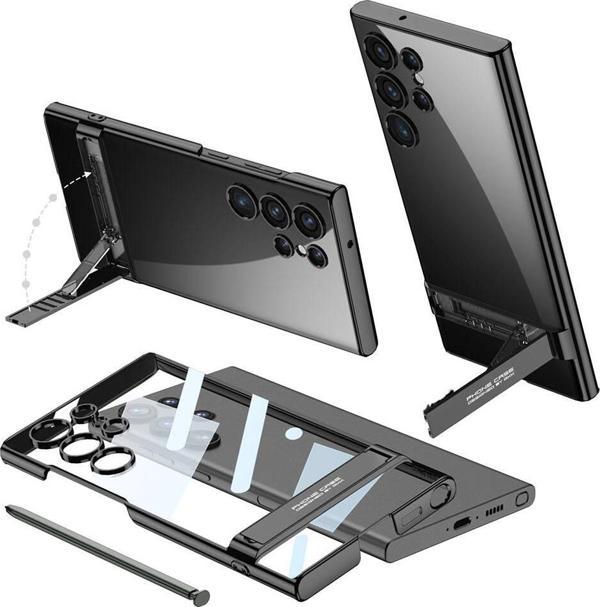 Galaxy S24 Ultra Kılıf Mat Kamera Korumalı Standlı Ays Kapak - Image 1