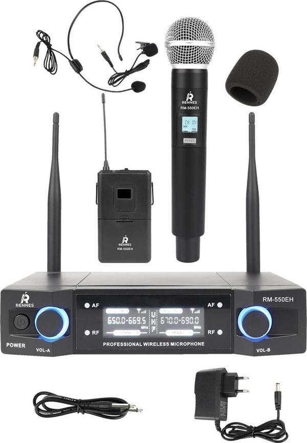 Rennes RM-550EH UHF EL Yaka headset Telsiz Kablosuz Mikrofon Seti - Image 1