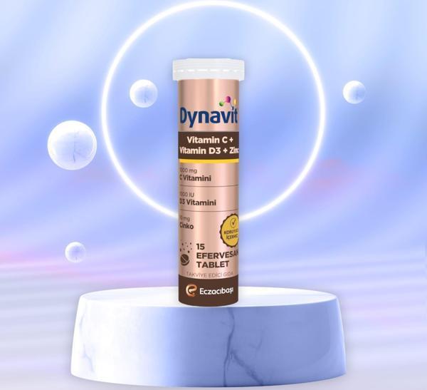 Dynavit Vitamin C + Vitamin D3 + Çinko 15 Efervesan Tablet - Image 1