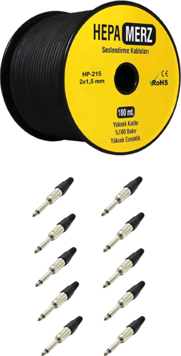 Hepa Merz Connection Paket-15 Hoparlör Kablosu Jack Konnektör Paketi - Image 1