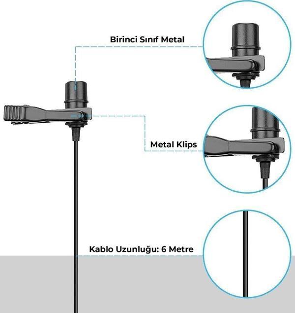 Hepa Merz HM1C Youtuber Yaka Mikrofonu Kamera Pc Telefon (Android-İos) - Image 1