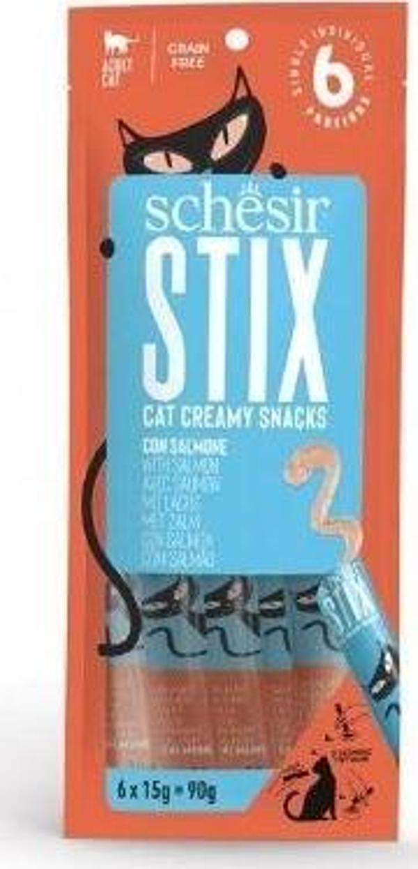 Schesir Stick Somonlu Kedi Ödülü 6 x 15 gr - Image 1