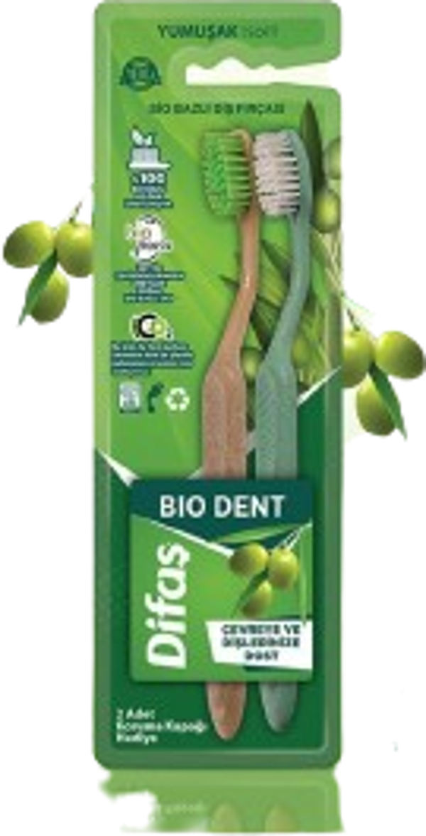 DİFAŞ DİŞ FIRÇASI 1+1 BIO-DENT YUMUŞAK - Image 1