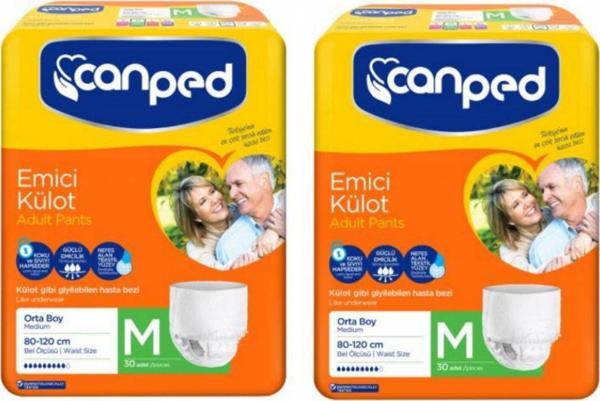 Canped Emici Külot Hasta Bezi Orta Boy Medium 2 Apket 60 Adet - Image 1