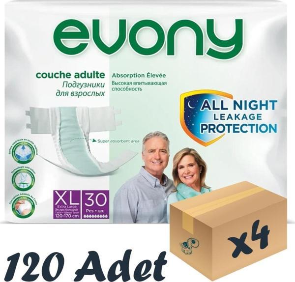 Evony Bel Bantlı Yetişkin Hasta Bezi Xlarge 30'lu 4 Paket 120 Adet - Image 1