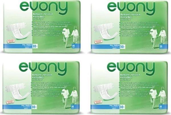 Evony Belbantlı Hasta Bezi 120'li Medium Orta Beden 30lu 4 Paket - Image 1