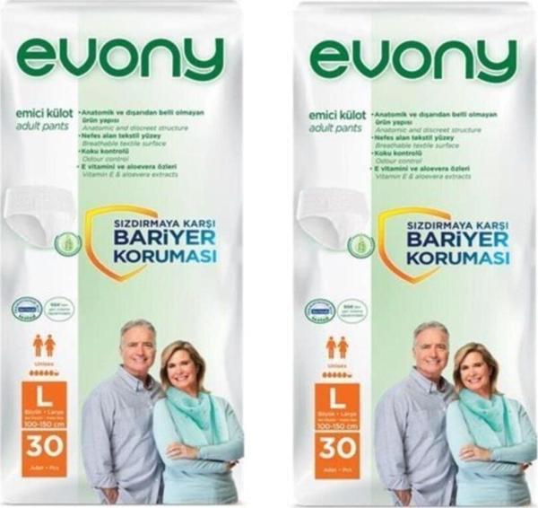Evony Emici Külot Büyük Large 5.5 Damla 30'lu 2 Paket 60 Adet - Image 1