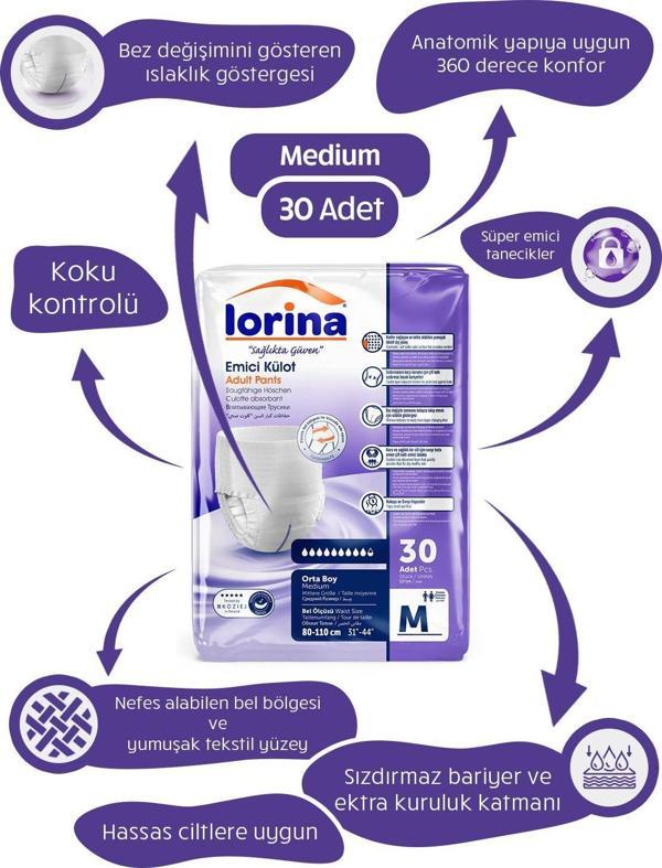 Lorina Emici Külot Medium 30 Adet - Image 1