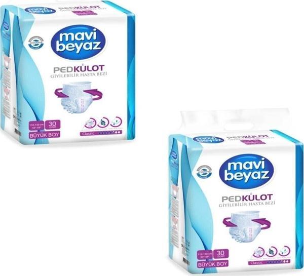 Mavi Beyaz Ped Emici Külot Hasta Bezi Large Büyük 60 Adet - Image 1