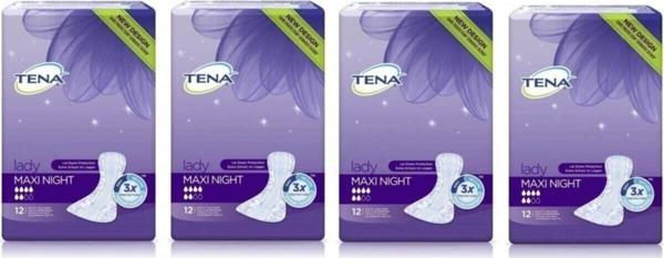 Tena Lady Maxi Night 6 Damla Kadın Mesane Pedi 12'li 4 Paket / 48 Adet - Image 1