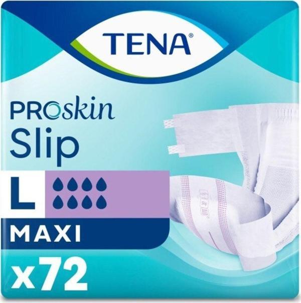 Tena Slip Maxi Bel Bantlı Hasta Bezi, Büyük Boy (L), 8 Damla, 24'lü 3 Paket 72 Adet - Image 1