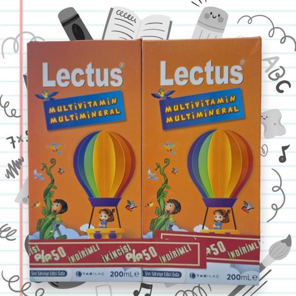 Tab İlaç Lectus Multivitamin Multimineral Şurup 200 ml (2x200 ml kofre) - Image 1