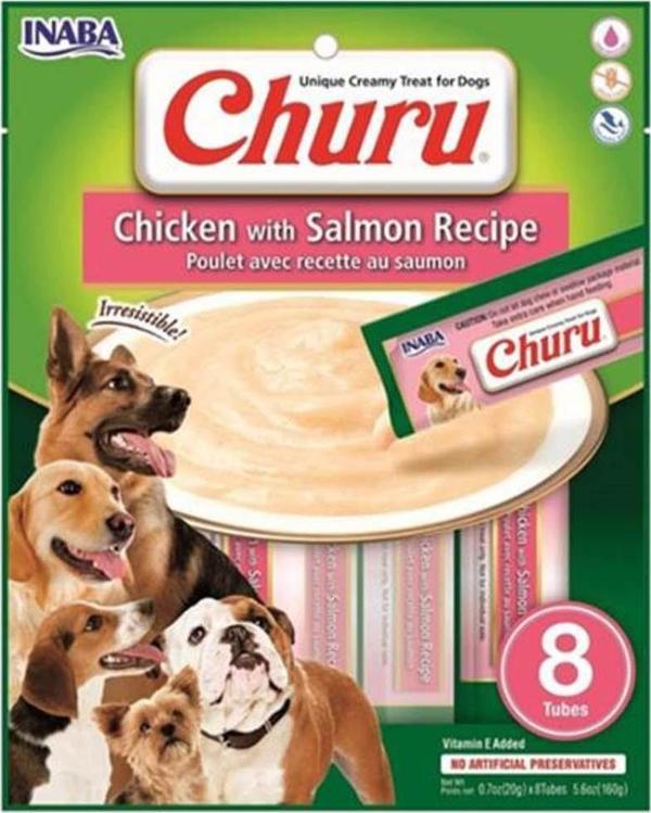 Ciao Churu Somonlu ve Tavuklu Tamamlayacı Köpek Ödül Maması 8x20 Gr - Image 1